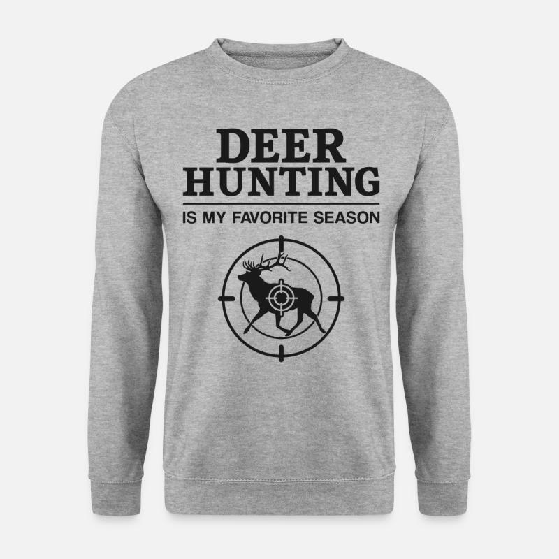 Buck Deer Hunting Hunter Deer - Unisex Pullover - Weißgrau meliert