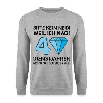 Dienstjubiläum 40 Jahre Firmenjubiläum Geschenk - Unisex Pullover - Weißgrau meliert - Vorne - Alina (178cm) & Michal (187cm)