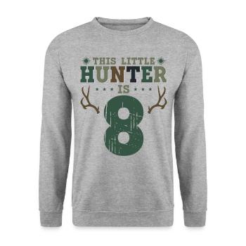 Buck Deer Hunting Hunter Kid 8ème - Sweat-shirt Unisexe - gris chiné - Devant - Alina (178cm) & Michal (187cm)