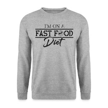 Chasseur de cerfs Buck Je suis sur A - Sweat-shirt Unisexe - gris chiné - Devant - Alina (178cm) & Michal (187cm)