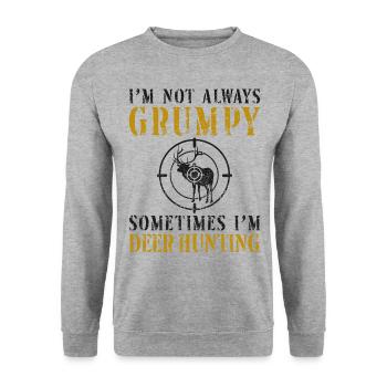 Buck Deer Hunting Hunter Dad - Unisex Sweatshirt - salt & pepper - Front - Alina (178cm) & Michal (187cm)
