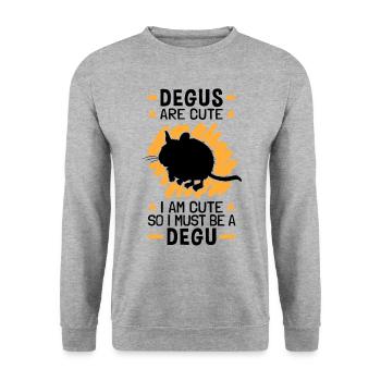 So I am a Degu rodent Chile Degus - Unisex Sweatshirt - salt & pepper - Front - Alina (178cm) & Michal (187cm)