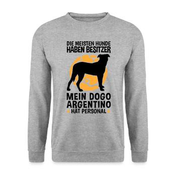 Dogo Argentino hat Personal Argentinien Dogge - Unisex Pullover - Weißgrau meliert - Vorne - Alina (178cm) & Michal (187cm)
