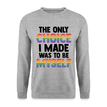 The Only Choice I Made Was To Be Myself Bisexual G - Unisex Pullover - Weißgrau meliert - Vorne - Alina (178cm) & Michal (187cm)