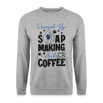 Soap Making Crafting Powered By - Unisex Sweatshirt - salt & pepper - Front - Alina (178cm) & Michal (187cm)