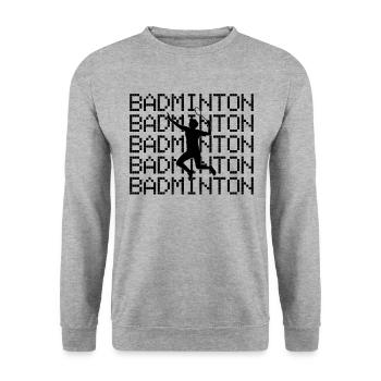 badminton - Unisex Pullover - Weißgrau meliert - Vorne - Alina (178cm) & Michal (187cm)