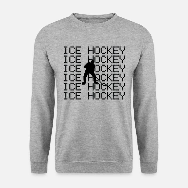 Eishockey - Unisex Pullover - Weißgrau meliert