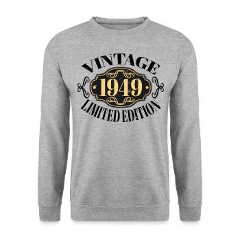 Vintage 1949 75e anniversaire hommes femmes 75 ans - Sweat-shirt Unisexe - gris chiné - Devant - Alina (178cm) & Michal (187cm)