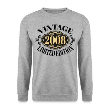 Millésime 2008 - 15 ans, 15ème anniversaire Ados - Sweat-shirt Unisexe - gris chiné - Devant - Alina (178cm) & Michal (187cm)