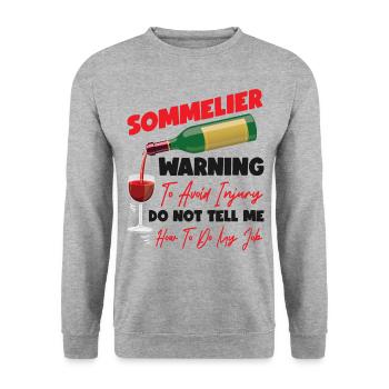 Sommelier Wine Drinking Tasting - Unisex Sweatshirt - salt & pepper - Front - Alina (178cm) & Michal (187cm)