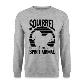 Squirrel is my spirit squirrel season - Unisex Sweatshirt - salt & pepper - Front - Alina (178cm) & Michal (187cm)