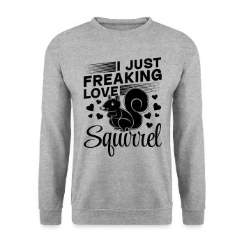 Squirrel lovers I love squirrels - Unisex Sweatshirt - salt & pepper - Front - Alina (178cm) & Michal (187cm)