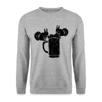 Drôle d’écureuil, drôle d’écureuil qui - Sweat-shirt Unisexe - gris chiné - Devant - Alina (178cm) & Michal (187cm)