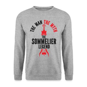 Sommelier Wine Drinking Tasting - Unisex Pullover - Weißgrau meliert - Vorne - Alina (178cm) & Michal (187cm)