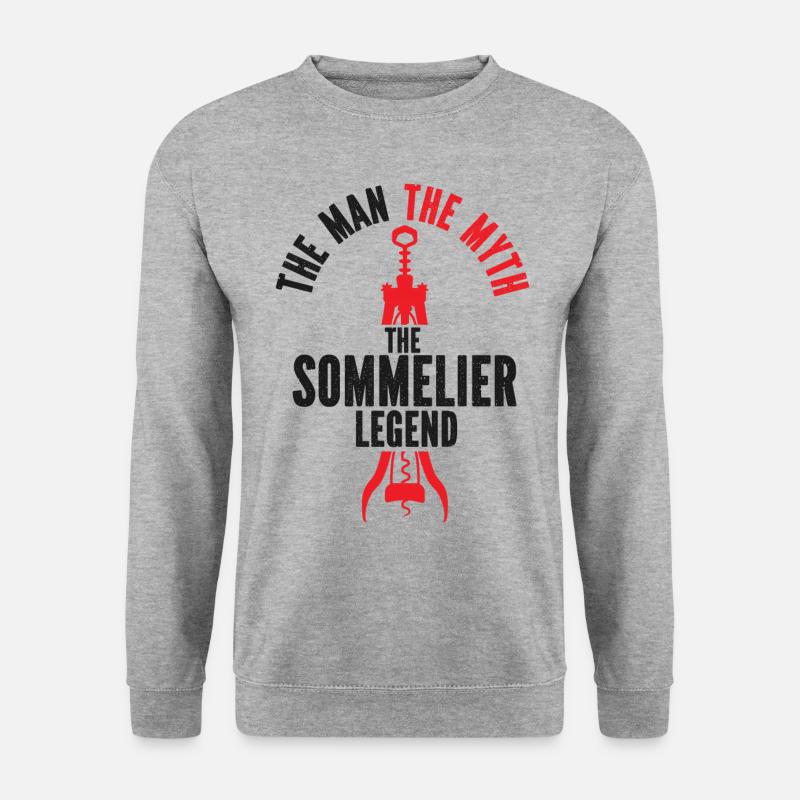 Sommelier Wine Drinking Tasting - Unisex Pullover - Weißgrau meliert