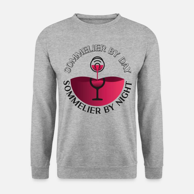 Sommelier Wine Drinking Tasting - Unisex Pullover - Weißgrau meliert