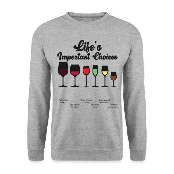 Dégustation de vin de sommelier - Sweat-shirt Unisexe - gris chiné - Devant - Alina (178cm) & Michal (187cm)