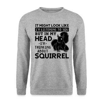 It might look like I'm squirrel - Unisex Sweatshirt - salt & pepper - Front - Alina (178cm) & Michal (187cm)