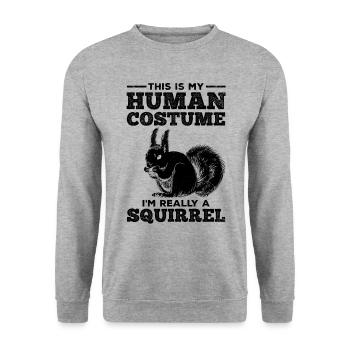 Squirrel - This is my human costume - Unisex Sweatshirt - salt & pepper - Front - Alina (178cm) & Michal (187cm)