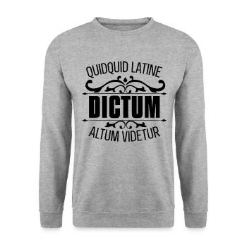 Quidquid Latine Dictum Latin Language Latin Quote - Unisex Sweatshirt - salt & pepper - Front - Alina (178cm) & Michal (187cm)