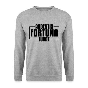 Audentis Fortuna Iuvat Latin proverb - Unisex Sweatshirt - salt & pepper - Front - Alina (178cm) & Michal (187cm)