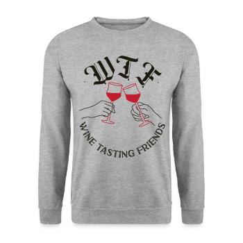 Sommelier Wine Drinking Tasting - Unisex Pullover - Weißgrau meliert - Vorne - Alina (178cm) & Michal (187cm)