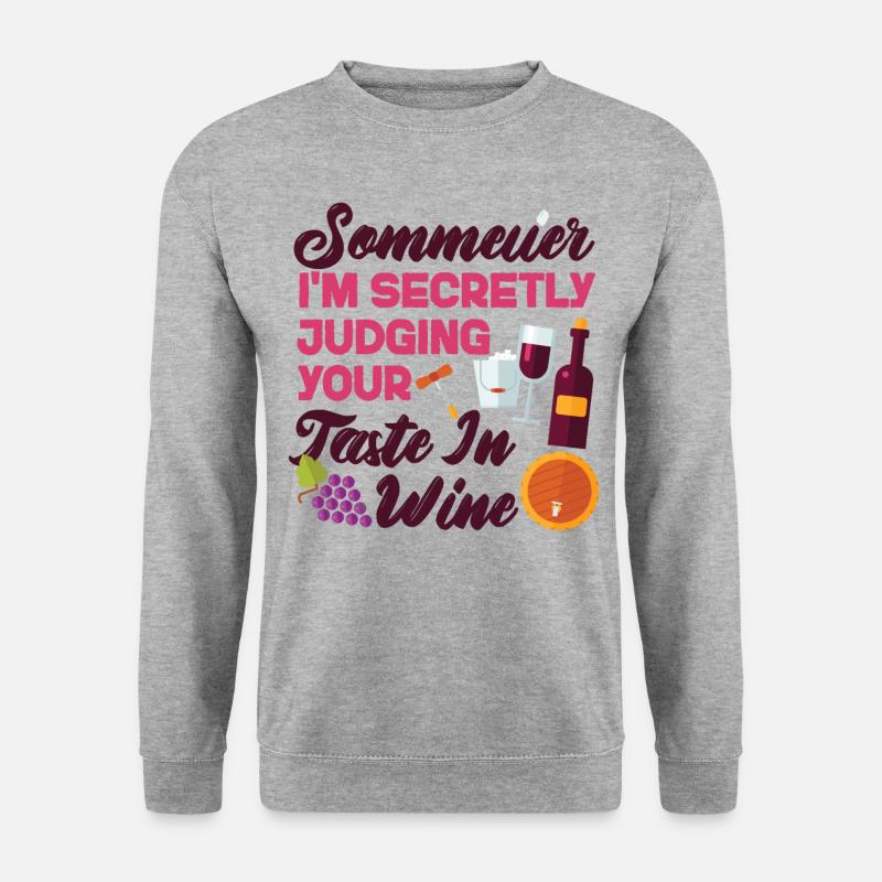 Sommelier Wine Drinking Tasting - Unisex Pullover - Weißgrau meliert