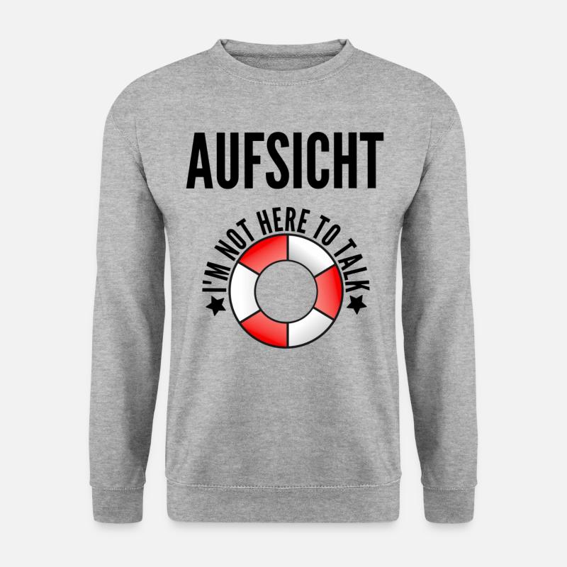 AUFSICHT Badeaufsicht - Unisex Pullover - Weißgrau meliert
