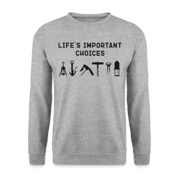 Sommelier Wine Drinking Tasting - Unisex Pullover - Weißgrau meliert - Vorne - Alina (178cm) & Michal (187cm)