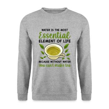Water Is The Most Essential Element Of Life Tea Dr - Unisex Pullover - Weißgrau meliert - Vorne - Alina (178cm) & Michal (187cm)