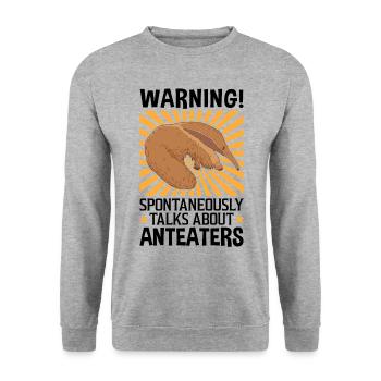 Redet über Ameisenbär Südamerika Ameisenfresser - Unisex Pullover - Weißgrau meliert - Vorne - Alina (178cm) & Michal (187cm)