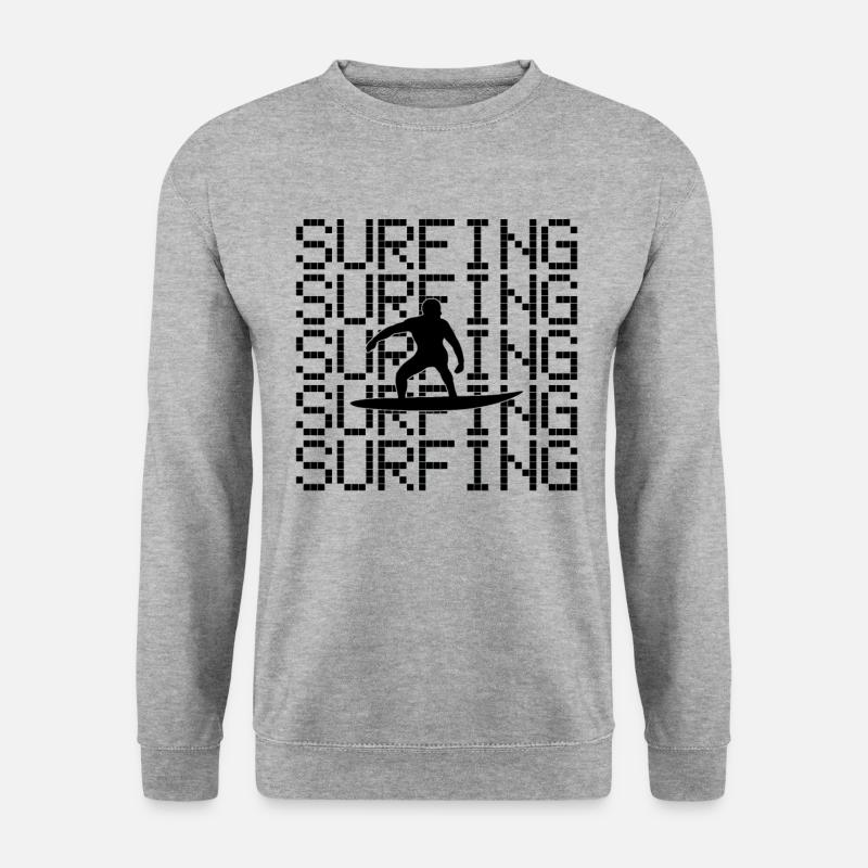 surfen - Unisex Pullover - Weißgrau meliert