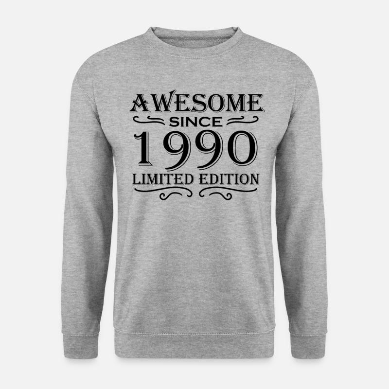 1990 - Unisex Pullover - Weißgrau meliert