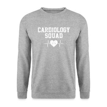 Cardiology squad, nurse cardiologist - Unisex Sweatshirt - salt & pepper - Front - Alina (178cm) & Michal (187cm)