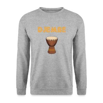 djembe drum, djembe - Unisex Sweatshirt - salt & pepper - Front - Alina (178cm) & Michal (187cm)