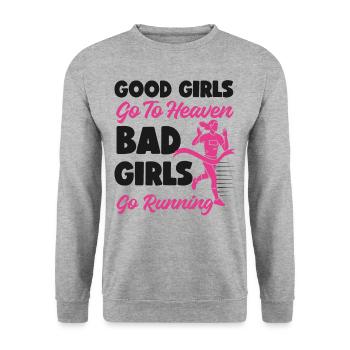 Running Runner Semi-Marathon Fille - Sweat-shirt Unisexe - gris chiné - Devant - Alina (178cm) & Michal (187cm)