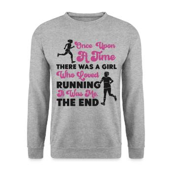 Running Runner Semi-Marathon Fille - Sweat-shirt Unisexe - gris chiné - Devant - Alina (178cm) & Michal (187cm)