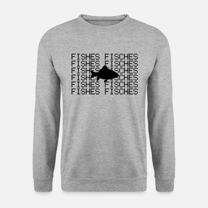Fische - Unisex Pullover - Weißgrau meliert