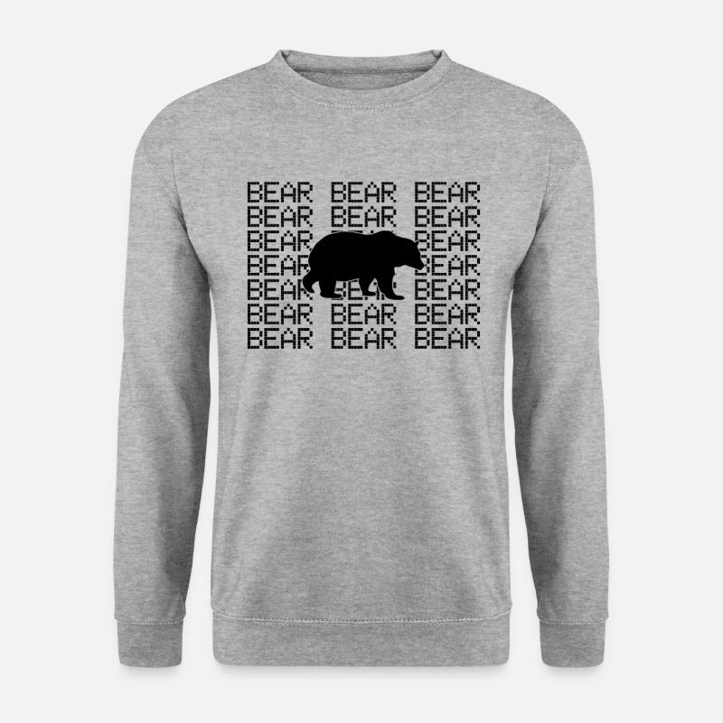 Bär - Unisex Pullover - Weißgrau meliert