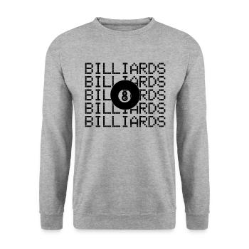 Billiard - Unisex Pullover - Weißgrau meliert - Vorne - Alina (178cm) & Michal (187cm)