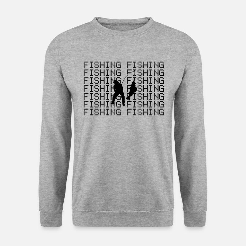Angeln - Unisex Pullover - Weißgrau meliert