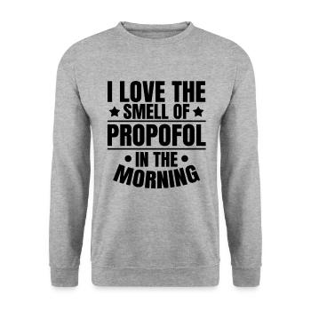 Odeur de propofol Anesthésiste Anesthésie - Sweat-shirt Unisexe - gris chiné - Devant - Alina (178cm) & Michal (187cm)