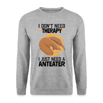Anteater est ma thérapie Amérique du Sud - Sweat-shirt Unisexe - gris chiné - Devant - Alina (178cm) & Michal (187cm)