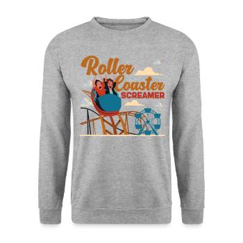Roller Coaster Roller Coaster - Unisex Sweatshirt - salt & pepper - Front - Alina (178cm) & Michal (187cm)