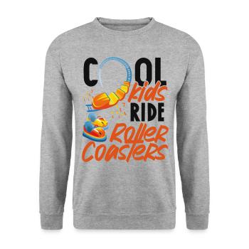 Roller Coaster Cool Kids Ride - Unisex Sweatshirt - salt & pepper - Front - Alina (178cm) & Michal (187cm)