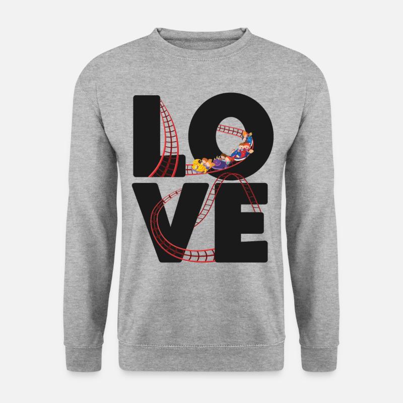 Roller Coaster Love - Unisex Pullover - Weißgrau meliert