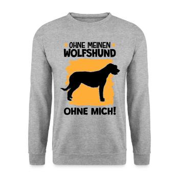 Ohne meinen Irischer Wolfshund ohne mich - Unisex Pullover - Weißgrau meliert - Vorne - Alina (178cm) & Michal (187cm)