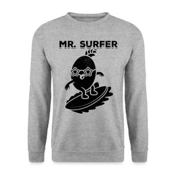 Surfboard Surfer Water Sports Surf Funny Surfing - Unisex Sweatshirt - salt & pepper - Front - Alina (178cm) & Michal (187cm)