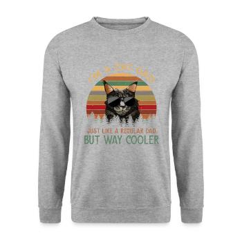 I'm A Cat Dad Just Like A Regular Dad But Way Cool - Unisex Pullover - Weißgrau meliert - Vorne - Alina (178cm) & Michal (187cm)