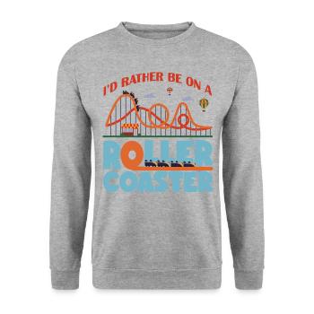 Montagnes russes que je préférerais être sur A - Sweat-shirt Unisexe - gris chiné - Devant - Alina (178cm) & Michal (187cm)